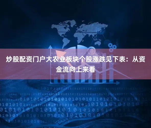 炒股配资门户大农业板块个股涨跌见下表：从资金流向上来看